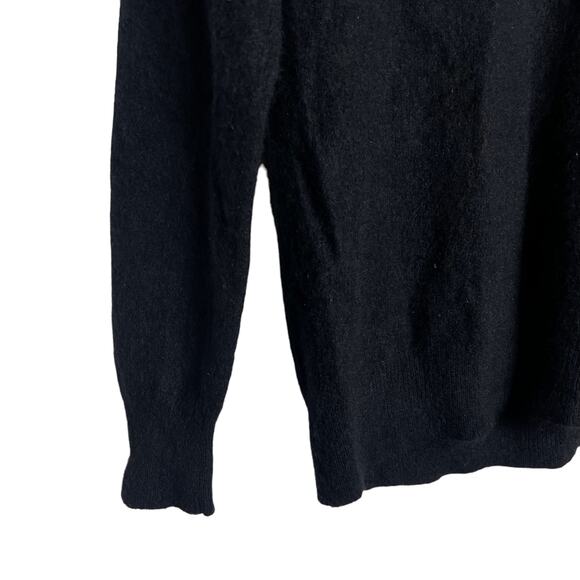 Theory Adrianna 100% Cashmere Black V-Neck Long Sleeve Pullover Sweater Size S - Picture 2 of 7